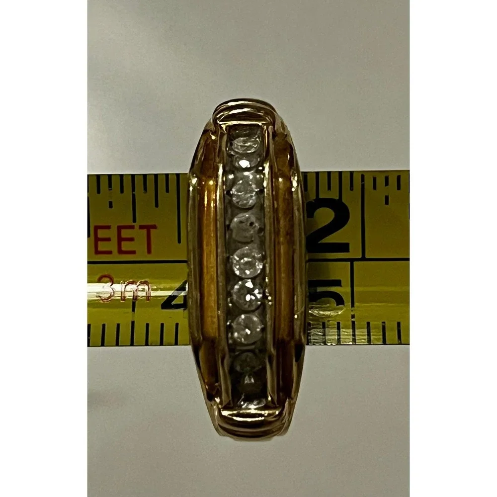 Mens Diamond Ring 10K Yellow Gold DAD Accent Size 9.5‎ Father Birthday 4 Grams